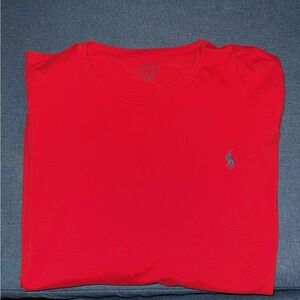 Men’s Red Long Sleeve Polo by Ralph Lauren